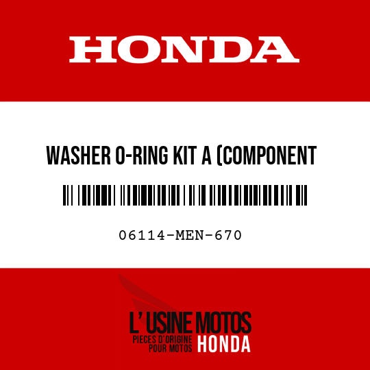 image de 06114-MEN-670 WASHER O-RING KIT A (COMPONENT PARTS)