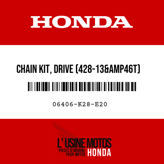 image de 06406-K28-E20 CHAIN KIT, DRIVE (428-13&amp46T)