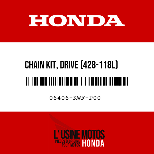 image de 06406-KWF-P00 CHAIN KIT, DRIVE (428-118L) (16/42T)