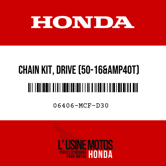 image de 06406-MCF-D30 CHAIN KIT, DRIVE (50-16&amp40T) (STANDARD LINK 106L)