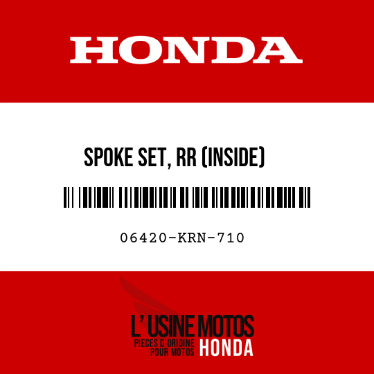 image de 06420-KRN-710 SPOKE SET, RR (INSIDE)