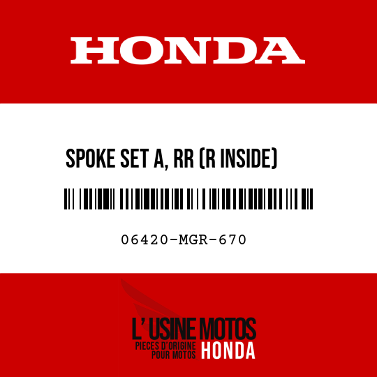image de 06420-MGR-670 SPOKE SET A, RR (R INSIDE)