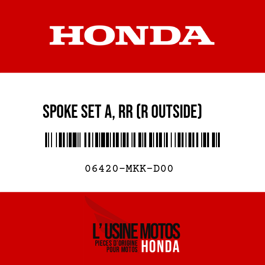 image de 06420-MKK-D00 SPOKE SET A, RR (R OUTSIDE)