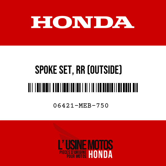 image de 06421-MEB-750 SPOKE SET, RR (OUTSIDE)