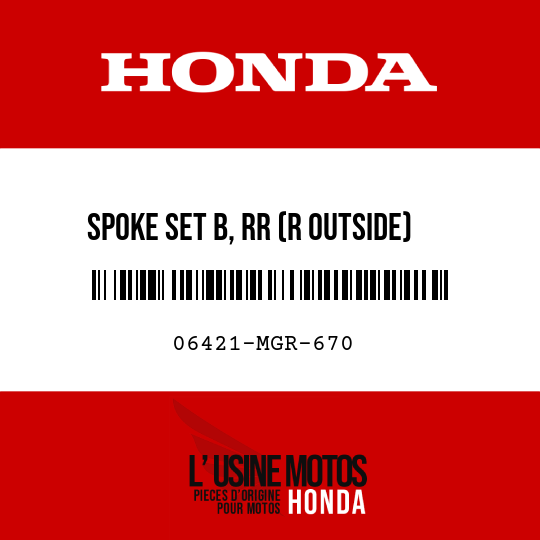 image de 06421-MGR-670 SPOKE SET B, RR (R OUTSIDE)
