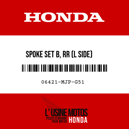 image de 06421-MJP-G51 SPOKE SET B, RR (L SIDE)
