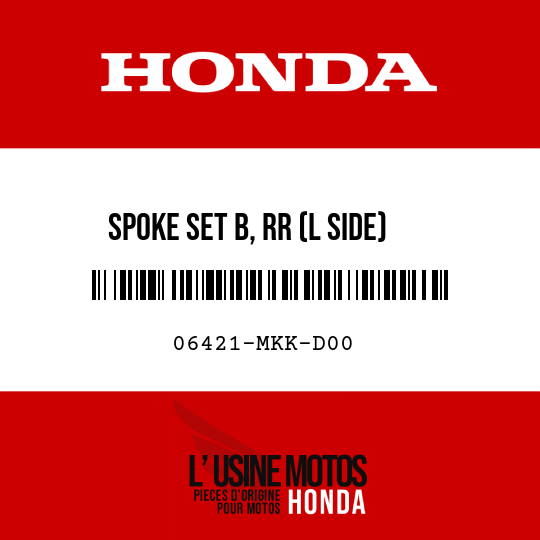image de 06421-MKK-D00 SPOKE SET B, RR (L SIDE)