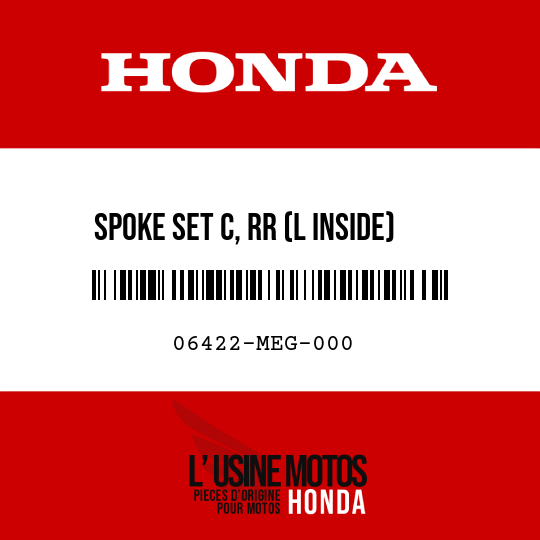 image de 06422-MEG-000 SPOKE SET C, RR (L INSIDE)