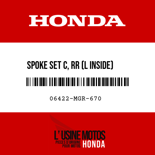 image de 06422-MGR-670 SPOKE SET C, RR (L INSIDE)