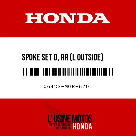 image de 06423-MGR-670 SPOKE SET D, RR (L OUTSIDE)