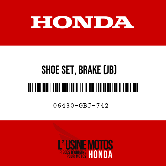 image de 06430-GBJ-742 SHOE SET, BRAKE (JB)