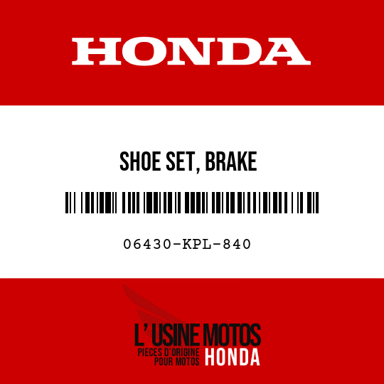 image de 06430-KPL-840 SHOE SET, BRAKE