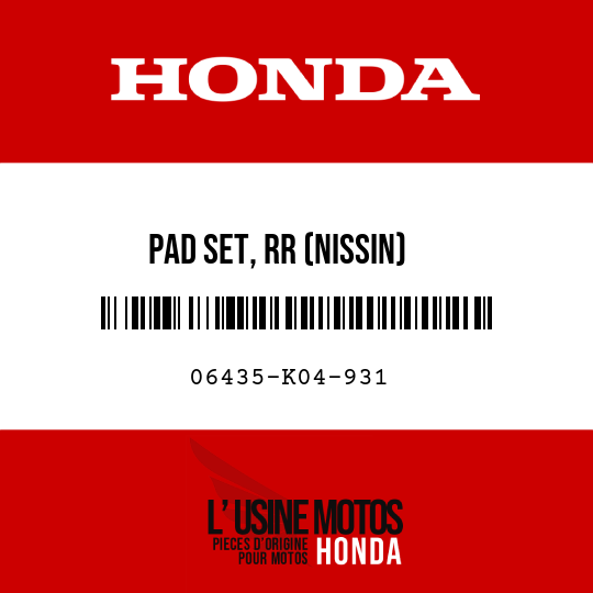 image de 06435-K04-931 PAD SET, RR (NISSIN)