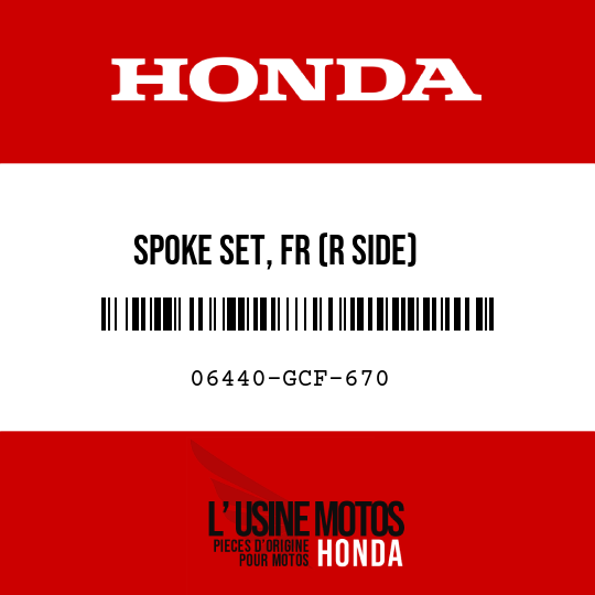 image de 06440-GCF-670 SPOKE SET, FR (R SIDE)