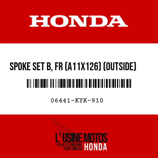 image de 06441-KYK-910 SPOKE SET B, FR (A11X126) (OUTSIDE)