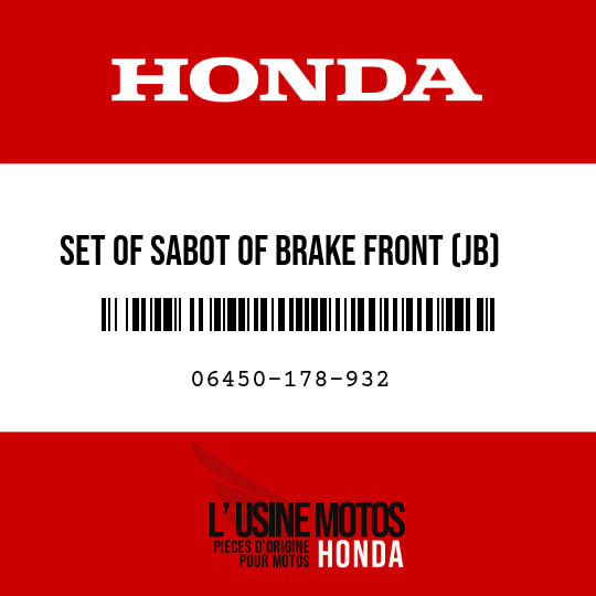 image de 06450-178-932 SET OF SABOT OF BRAKE FRONT (JB)