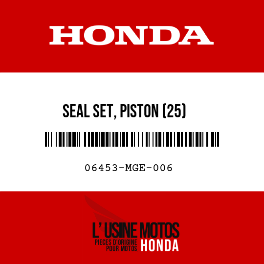 image de 06453-MGE-006 SEAL SET, PISTON (25)