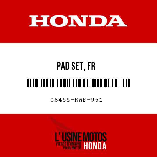 image de 06455-KWF-951 PAD SET, FR