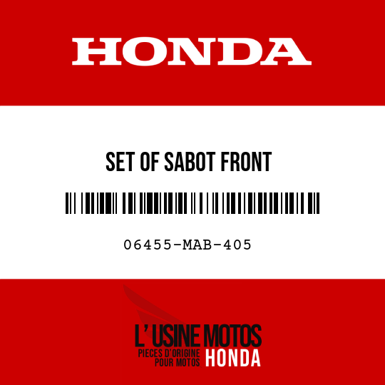 image de 06455-MAB-405 SET OF SABOT FRONT