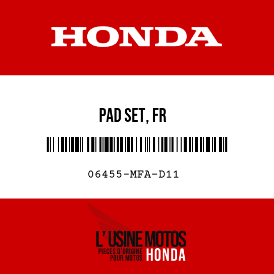 image de 06455-MFA-D11 PAD SET, FR