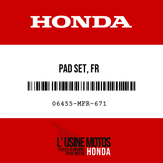 image de 06455-MFR-671 PAD SET, FR