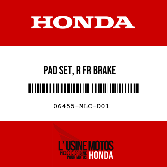 image de 06455-MLC-D01 PAD SET, R FR BRAKE