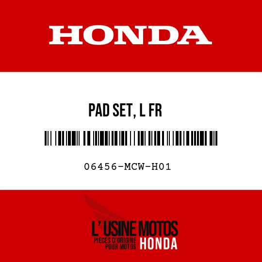 image de 06456-MCW-H01 PAD SET, L FR
