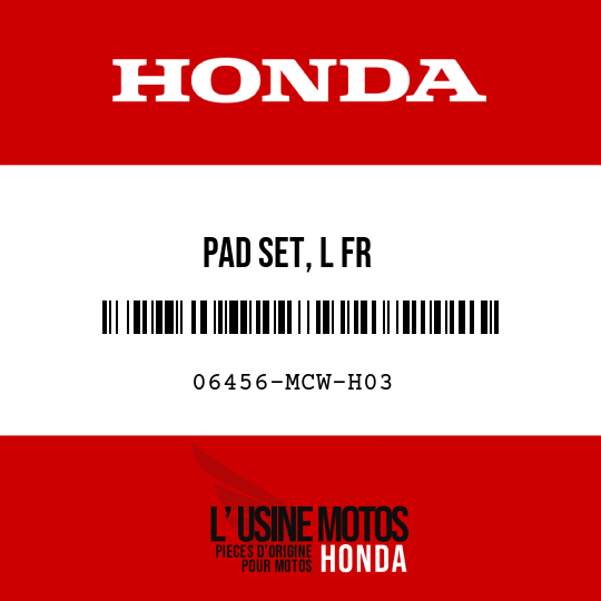 image de 06456-MCW-H03 PAD SET, L FR