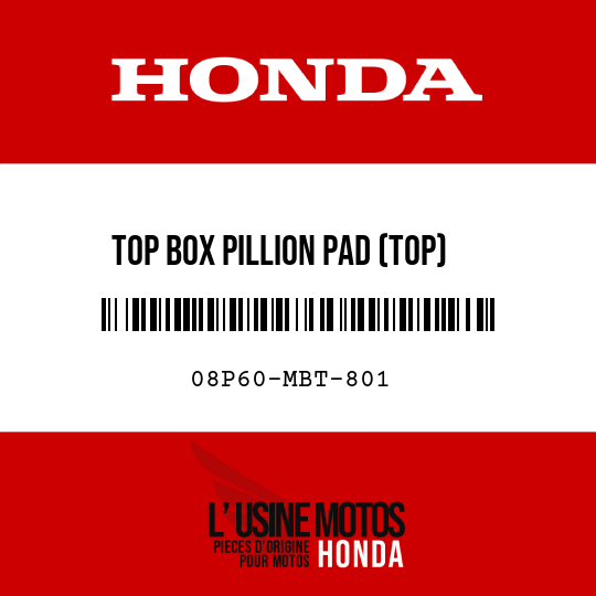 image de 08P60-MBT-801 TOP BOX PILLION PAD (TOP)