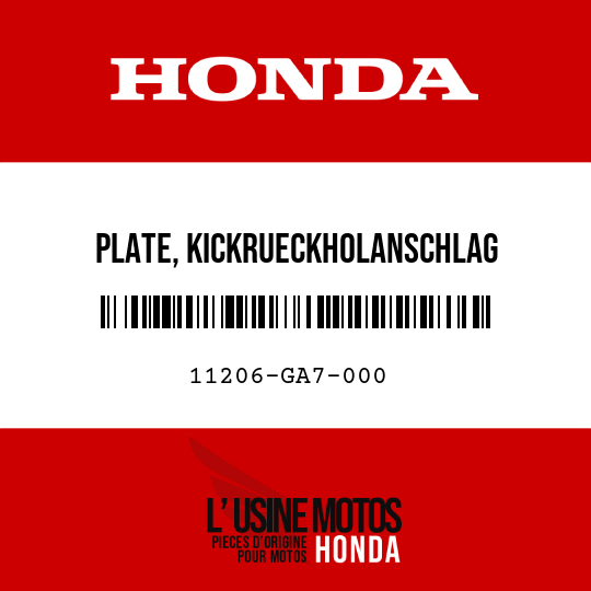 image de 11206-GA7-000 PLATE, KICKRUECKHOLANSCHLAG