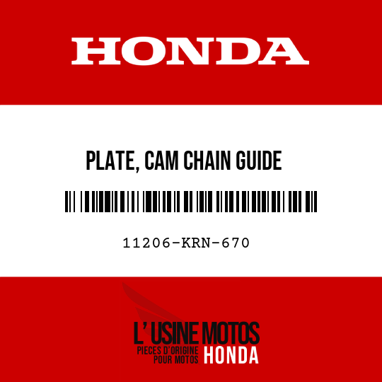 image de 11206-KRN-670 PLATE, CAM CHAIN GUIDE