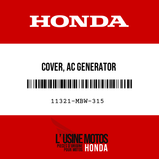 image de 11321-MBW-315 COVER, AC GENERATOR