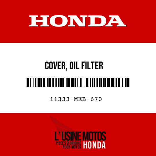 image de 11333-MEB-670 COVER, OIL FILTER