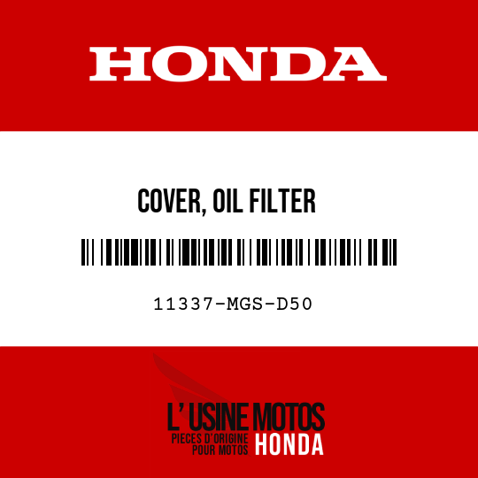 image de 11337-MGS-D50 COVER, OIL FILTER
