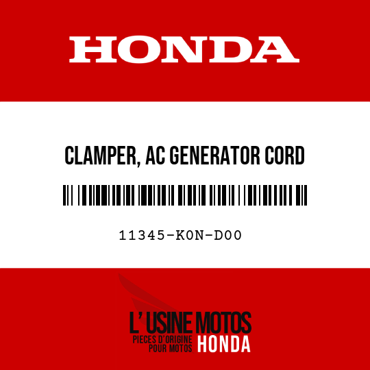 image de 11345-K0N-D00 CLAMPER, AC GENERATOR CORD