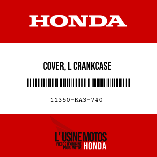 image de 11350-KA3-740 COVER, L CRANKCASE