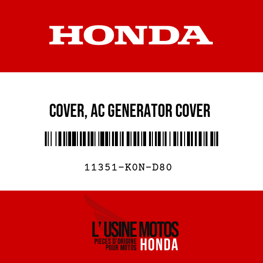 image de 11351-K0N-D80 COVER, AC GENERATOR COVER