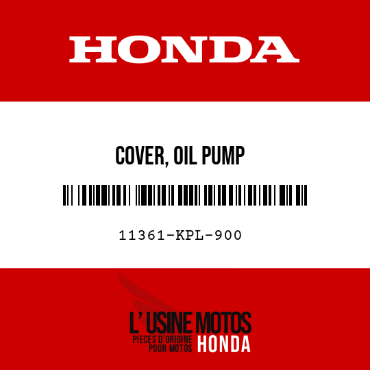 image de 11361-KPL-900 COVER, OIL PUMP