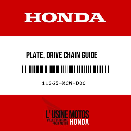 image de 11365-MCW-D00 PLATE, DRIVE CHAIN GUIDE