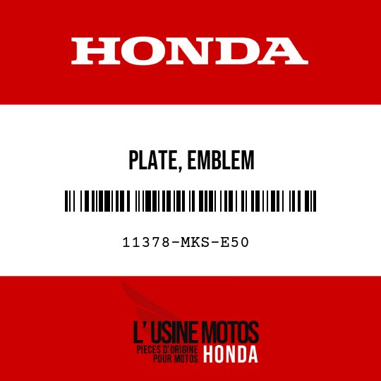 image de 11378-MKS-E50 PLATE, EMBLEM