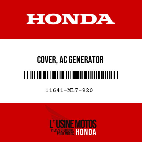 image de 11641-ML7-920 COVER, AC GENERATOR
