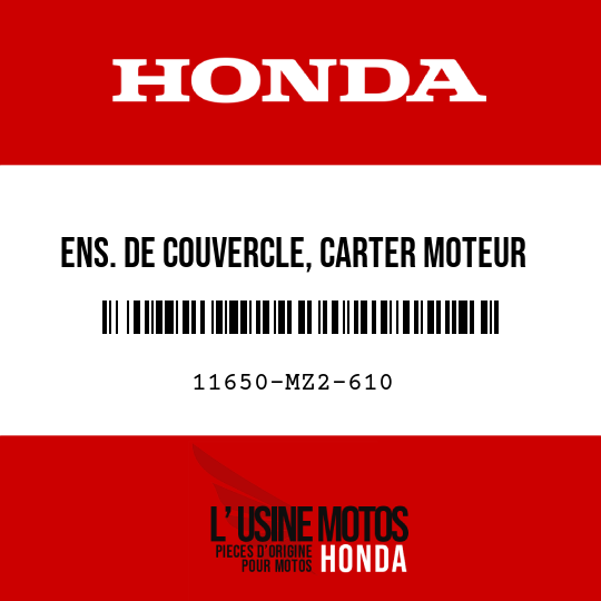 image de 11650-MZ2-610 ENS. DE COUVERCLE, CARTER MOTEUR AR. G.