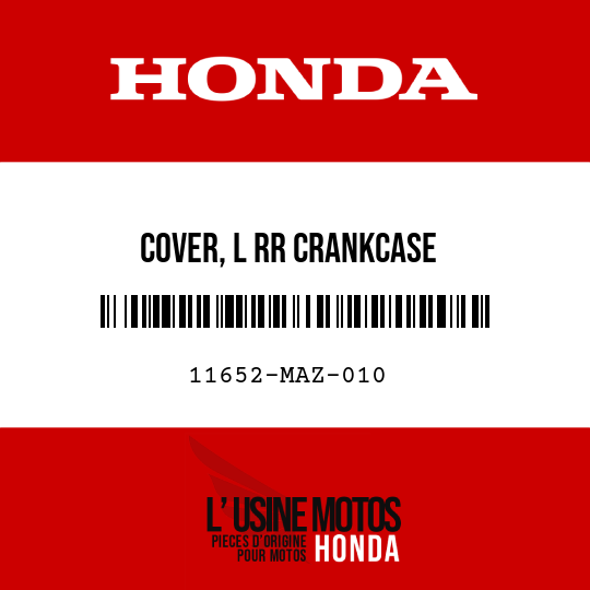 image de 11652-MAZ-010 COVER, L RR CRANKCASE