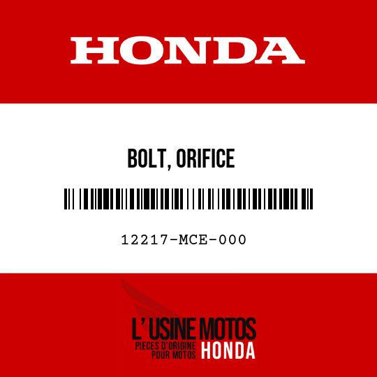 image de 12217-MCE-000 BOLT, ORIFICE