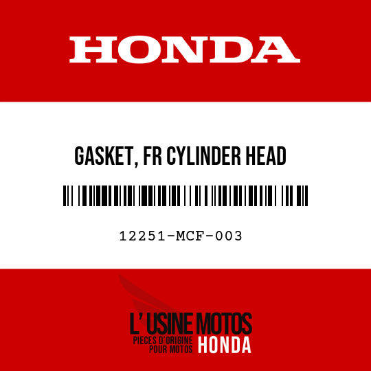 image de 12251-MCF-003 GASKET, FR CYLINDER HEAD