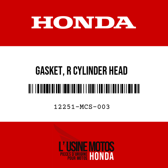 image de 12251-MCS-003 GASKET, R CYLINDER HEAD