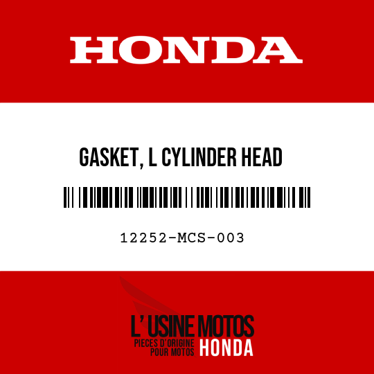 image de 12252-MCS-003 GASKET, L CYLINDER HEAD