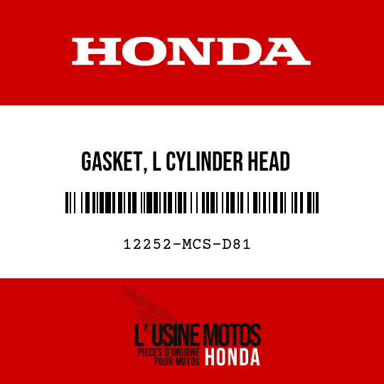 image de 12252-MCS-D81 GASKET, L CYLINDER HEAD