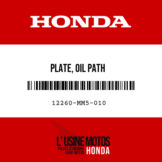image de 12260-MM5-010 PLATE, OIL PATH