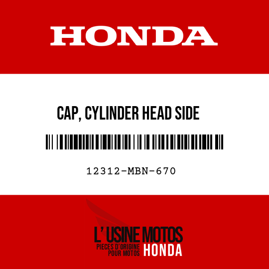 image de 12312-MBN-670 CAP, CYLINDER HEAD SIDE